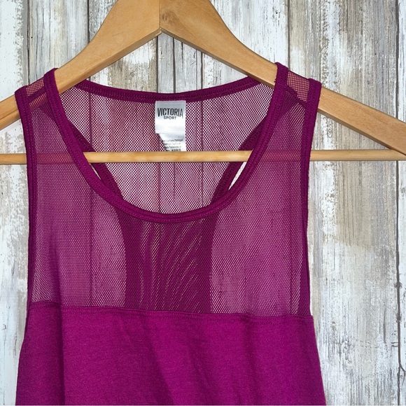 Victoria Sport Purple Mesh Top Sport Tank Top Medium - Picture 3 of 5